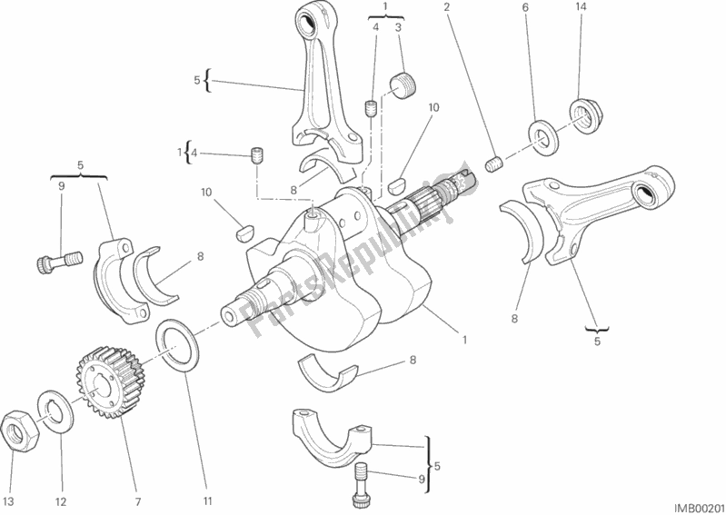 Todas as partes de Virabrequim do Ducati Monster 795 ABS 2013